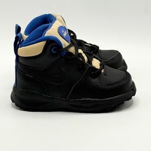 Nike Manoa Leather Black Sneaker Boot Lace Up - Toddler US 7C / BQ5374-003